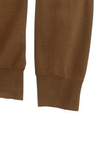 Pullover - Casual Fit - V-Ausschnitt - Einfarbig - Braun