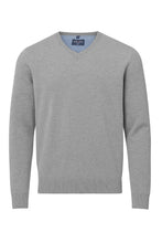 Load image into Gallery viewer, Pullover - Casual Fit - V-Ausschnitt - Einfarbig - Grau