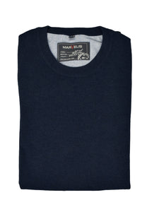 Pullover - Casual Fit - Rundhals - Einfarbig - Marine