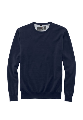 Pullover - Casual Fit - Rundhals - Einfarbig - Marine