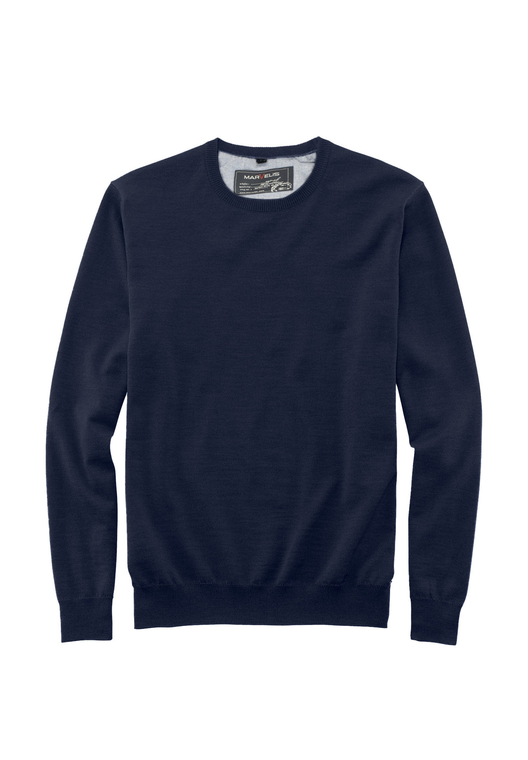 Pullover - Casual Fit - Rundhals - Einfarbig - Marine