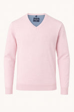 Load image into Gallery viewer, Pullover - Casual Fit - V-Ausschnitt - Einfarbig - Rosa