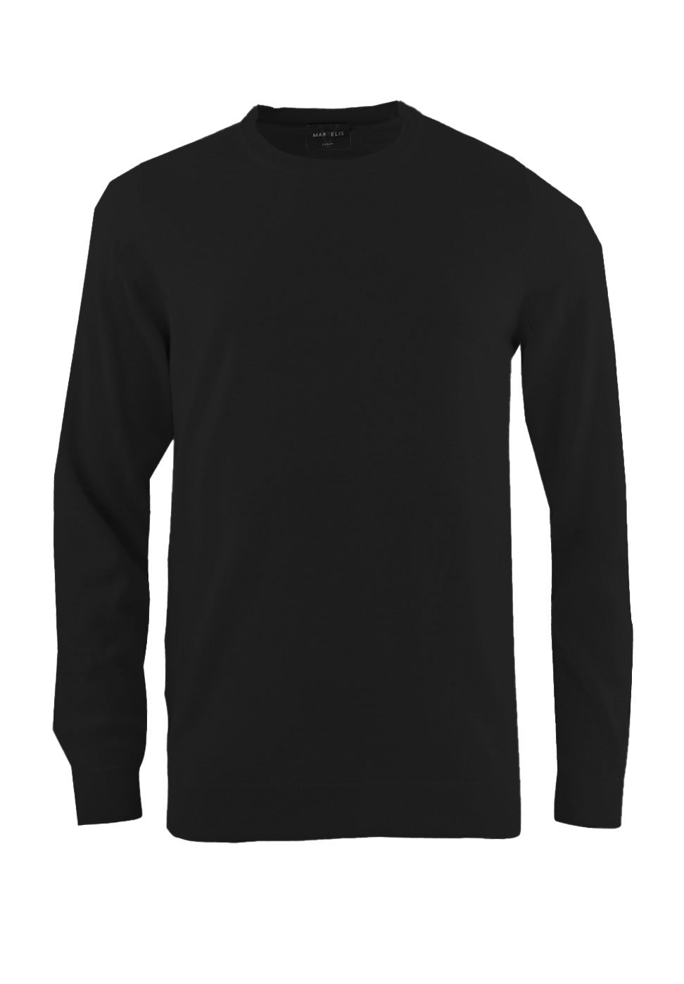 Pullover - Merino - Casual Fit - Rundhals - Einfarbig - Schwarz