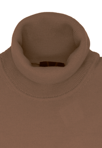 Rollkragenpullover - Casual Fit - Merino - Einfarbig - Braun