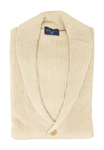 Strickjacke - Casual Fit - Einfarbig - Beige