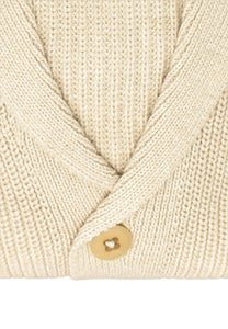 Strickjacke - Casual Fit - Einfarbig - Beige