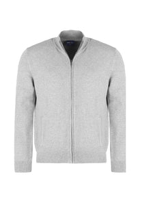 Strickjacke - Casual Fit - Einfarbig - Grau