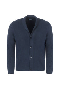 Strickjacke - Casual Fit - Einfarbig - Marine