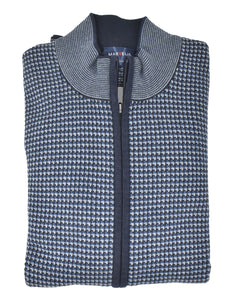 Strickjacke - Casual Fit - Stehkragen - Einfarbig - Dunkelblau