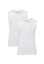 Laden Sie das Bild in den Galerie-Viewer, T-Shirt Doppelpack - Body Fit - Tanktop/Rundhals- weiß