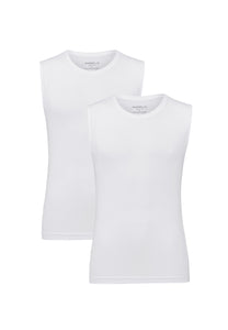 T-Shirt Doppelpack - Body Fit - Tanktop/Rundhals- weiß