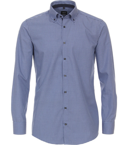 Businesshemd - Modern Fit - Langarm - Einfarbig - Blau