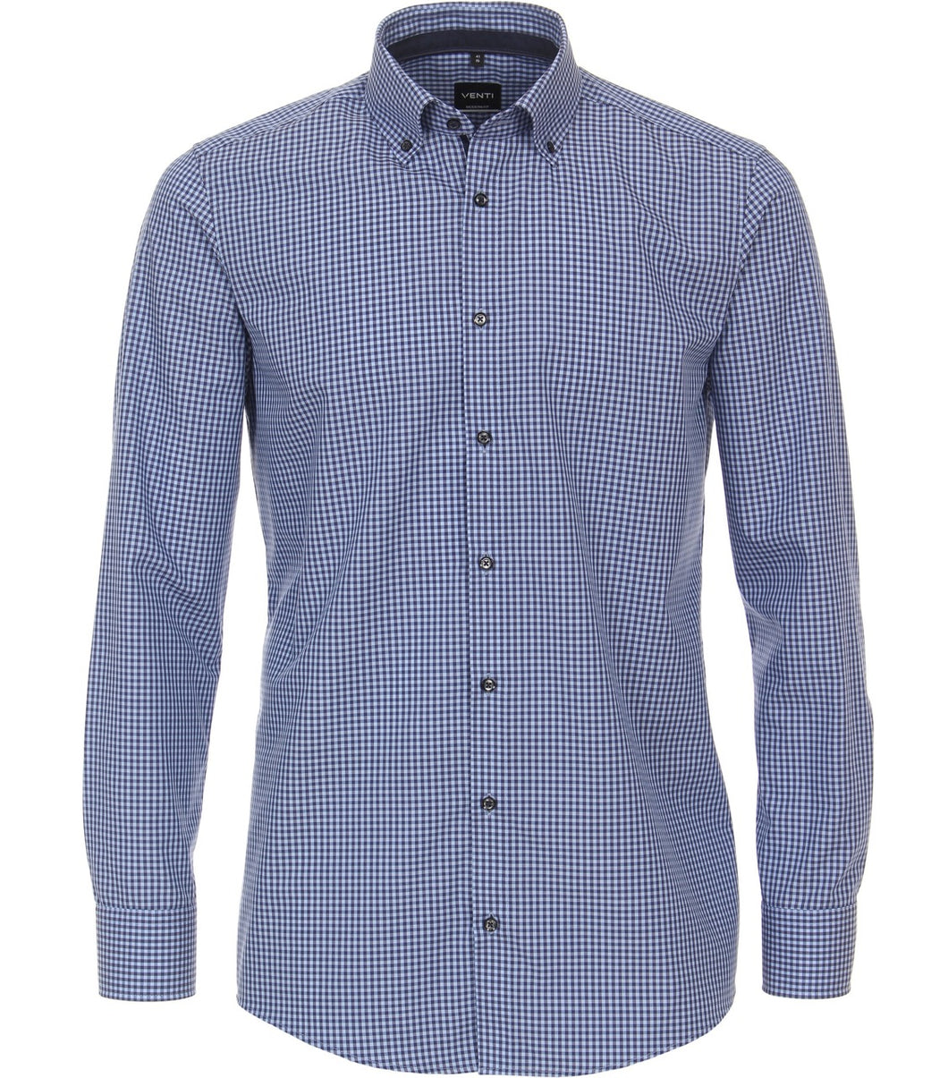 Businesshemd - Modern Fit - Langarm - Einfarbig - Blau