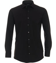 Laden Sie das Bild in den Galerie-Viewer, Jerseyhemd - Modern Fit - Langarm - Einfarbig - Schwarz