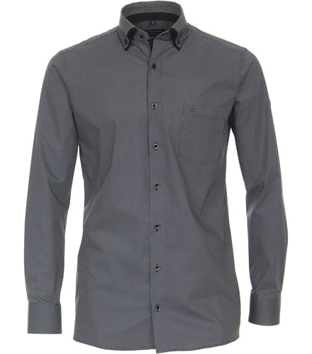 Businesshemd - Modern Fit - Langarm - Einfarbig - Schwarz