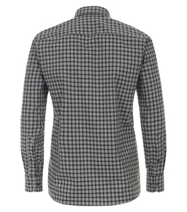 Businesshemd - Modern Fit - Langarm - Kariert - Schwarz/Grau