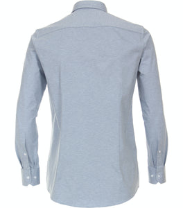 Jerseyhemd - Modern Fit - Langarm - Einfarbig - Hellblau