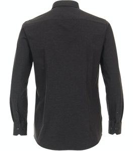Jerseyhemd - Modern Fit - Langarm - Einfarbig - Anthrazit