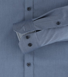 Businesshemd - Body Fit - Langarm - Einfarbig - Blau