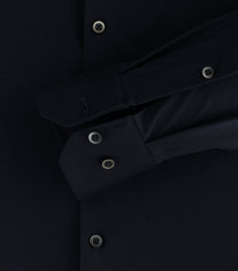 Jerseyhemd - Modern Fit - Langarm - Einfarbig - Blau