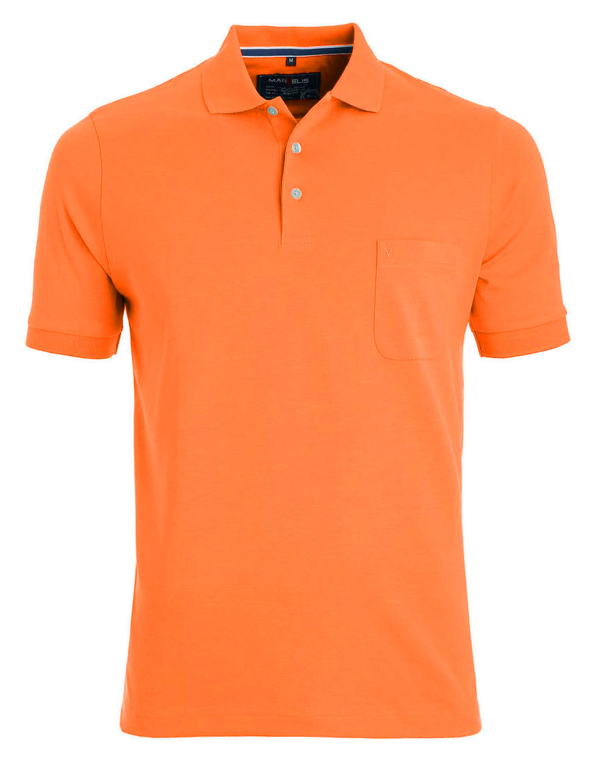Marvelis Herren Poloshirt Casual Fit Polokragen Einfarbig Orange