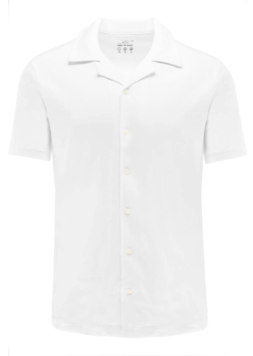 Poloshirt - Modern Fit - Polokragen - Einfarbig - Weiß