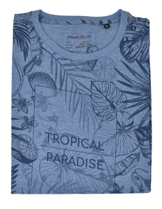 T-Shirt - Maritim - Tropical Paradise -  Blau