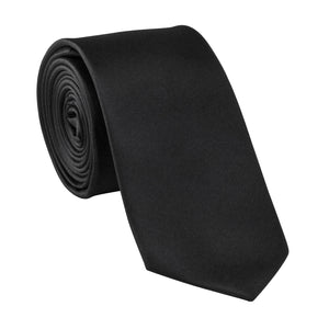 Krawatte einfarbig reine Seide 6,5cm schwarz