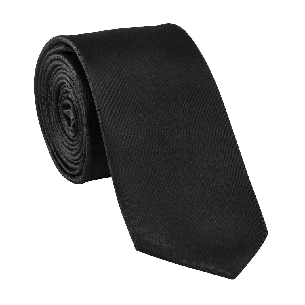 Krawatte einfarbig reine Seide 6,5cm schwarz