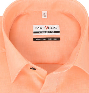 Marvelis Herren Businesshemd Comfort Fit Kent Kragen Langarm Einfarbig Orange