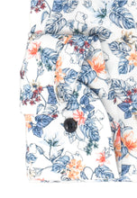 Laden Sie das Bild in den Galerie-Viewer, Marvelis Herren Businesshemd Comfort Fit Kent Kragen Langarm Florales Muster Weiß/Blau/Rot