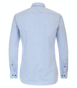 CASAMODA Herren Businesshemd Modern Fit Kent-Kragen Langarm Einfarbig Blau