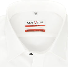 Laden Sie das Bild in den Galerie-Viewer, Marvelis Herren Businesshemd Modern Fit Kent Kragen Langarm Einfarbig Weiß