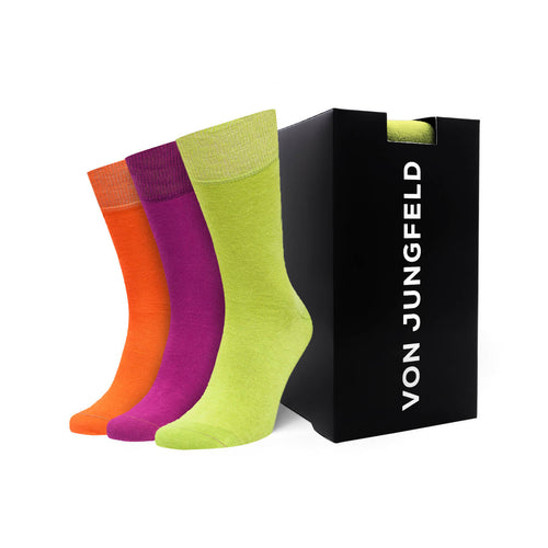von Jungfeld Herren Socken von Jungfeld Herren Socken Das halbe Ganze 3er-Box - 3er-Box Mehrfarbig