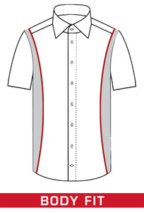 Kurzarmhemd - Body Fit - Einfarbig - Weiß