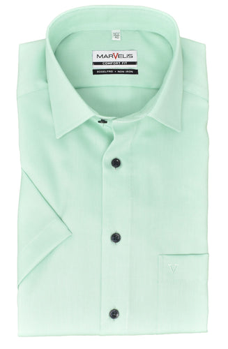Kurzarmhemd - Comfort Fit - Einfarbig - Grün