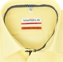 Laden Sie das Bild in den Galerie-Viewer, Marvelis Herren Kurzarmhemd Modern Fit Kent Kragen Kurzarm Einfarbig Gelb