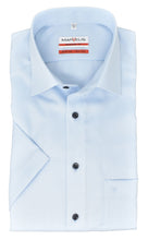 Laden Sie das Bild in den Galerie-Viewer, Marvelis Herren Businesshemd Modern Fit Kent Kragen Kurzarm Einfarbig Hellblau