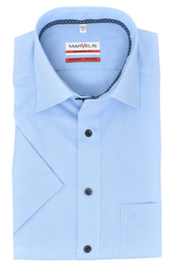 Kurzarmhemd - Modern Fit - Einfarbig - Hellblau