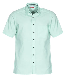 Kurzarmhemd - Modern Fit - Einfarbig - Hellgrün