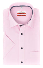 Laden Sie das Bild in den Galerie-Viewer, Marvelis Herren Kurzarmhemd Modern Fit Kent Kragen Kurzarm Einfarbig Rosa