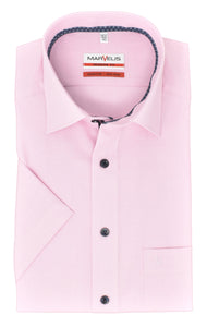 Kurzarmhemd - Modern Fit - Einfarbig - Rosa
