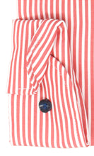 Laden Sie das Bild in den Galerie-Viewer, Marvelis Herren Businesshemd Modern Fit Kent Kragen Extra Langer Arm 69cm Gestreift Rot/Weiß
