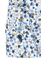 Laden Sie das Bild in den Galerie-Viewer, Marvelis Herren Businesshemd Comfort Fit Kent Kragen Langarm Muster Blau/Braun/Weiß