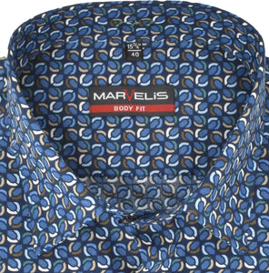 Businesshemd - Body Fit - ELA - Muster - Blau