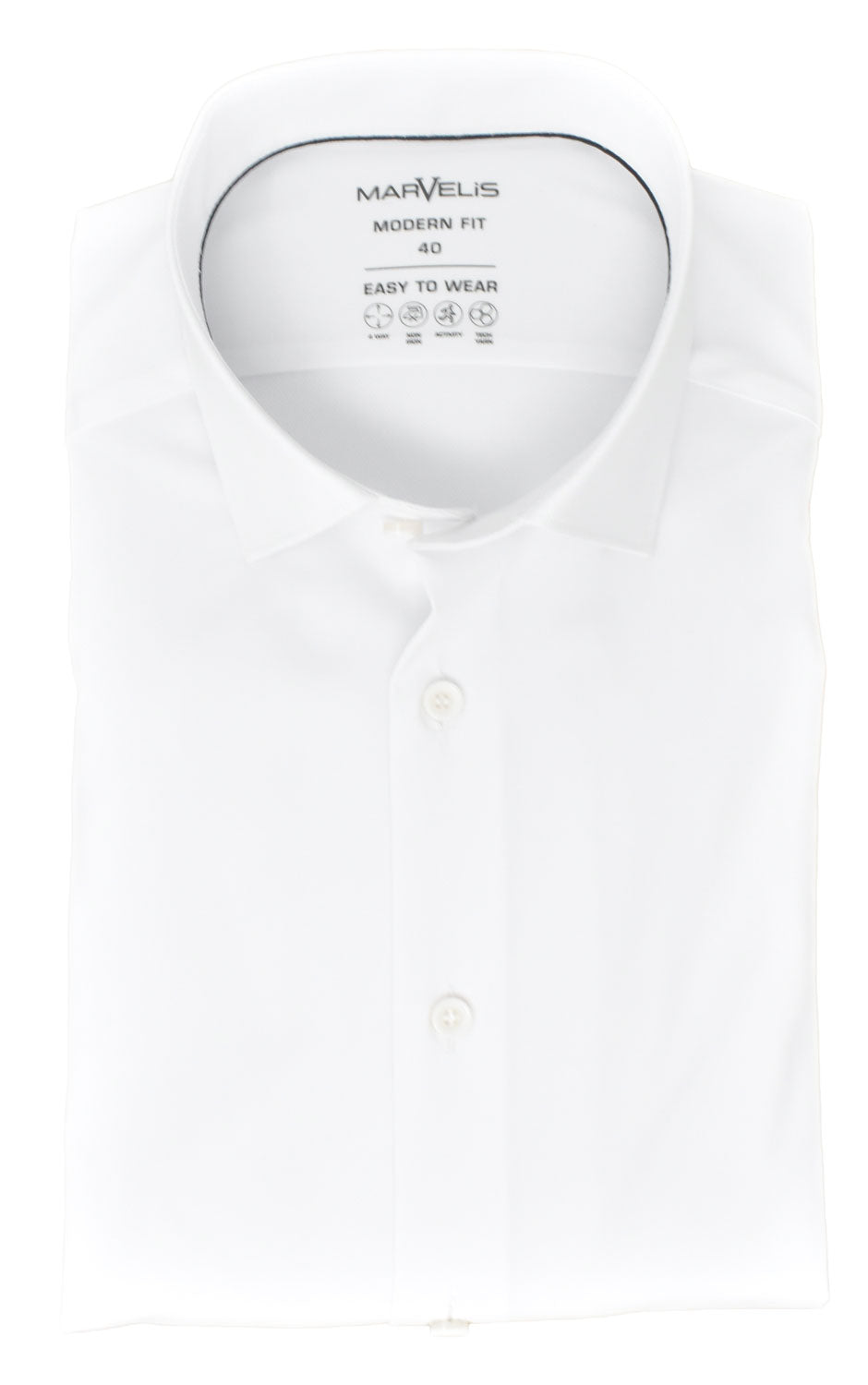 Easy To Wear Hemd - Modern Fit - Langarm - Einfarbig - Weiß