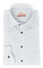 Load image into Gallery viewer, Marvelis Herren Businesshemd Modern Fit Under Button Down Langarm Muster Weiß