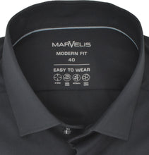 Load image into Gallery viewer, Marvelis Herren Easy To Wear Hemd Modern Fit Kent Kragen Langarm Stretch Einfarbig Anthrazit