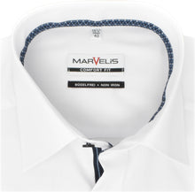 Load image into Gallery viewer, Marvelis Herren Businesshemd Comfort Fit Kent Kragen Langarm Einfarbig Weiß