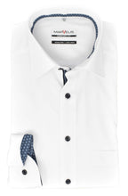 Laden Sie das Bild in den Galerie-Viewer, Marvelis Herren Businesshemd Comfort Fit Kent Kragen Langarm Einfarbig Weiß